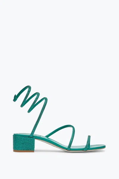 René Caovilla Cleo Crystal Emerald Green Sandal 35