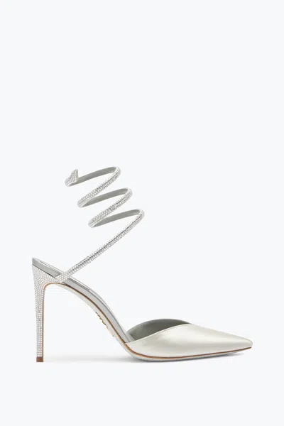 René Caovilla Cleo Crystal Gray Open-back Pump 105