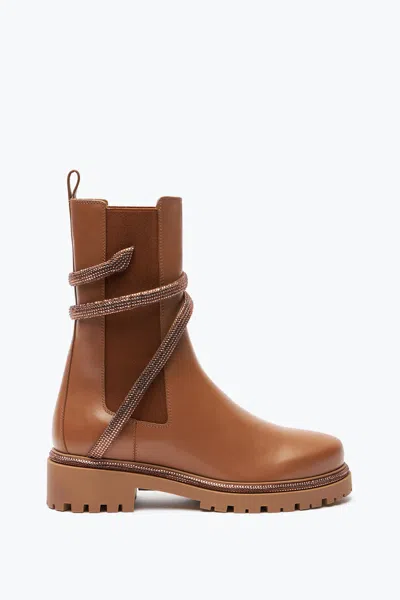René Caovilla Cleo Crystal Hazelnut Bootie 25