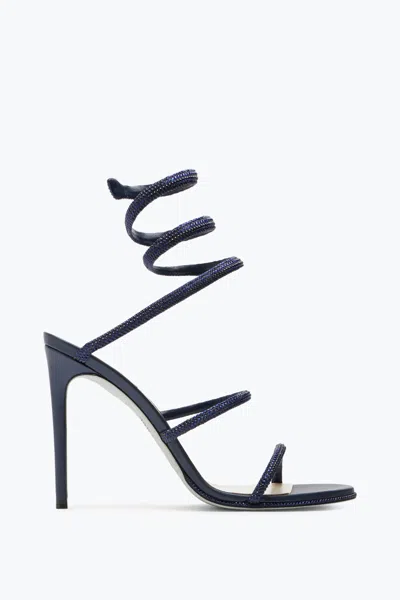 René Caovilla Cleo Crystal Midnight Blue Sandal 105