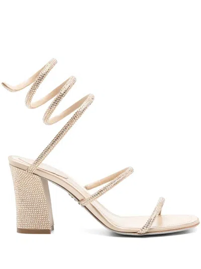René Caovilla Rene Caovilla Cleo Crystal Sandals 80 In Metallic