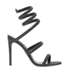 René Caovilla Crystal Embellished Leather Sandals In Black