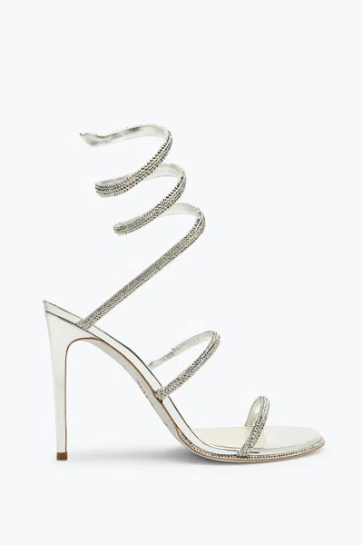 René Caovilla Cleo Crystal Silver Sandal 105