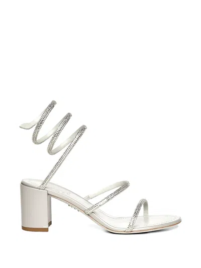 René Caovilla Cleo Crystal-embellished Heeled Sandals In White