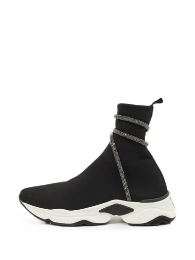 Pre-owned René Caovilla Cleo Crystal-embellished High-top Sneakers In Black