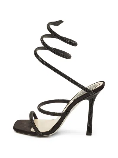 Pre-owned René Caovilla Cleo Crystal-embellished Sandals In Black