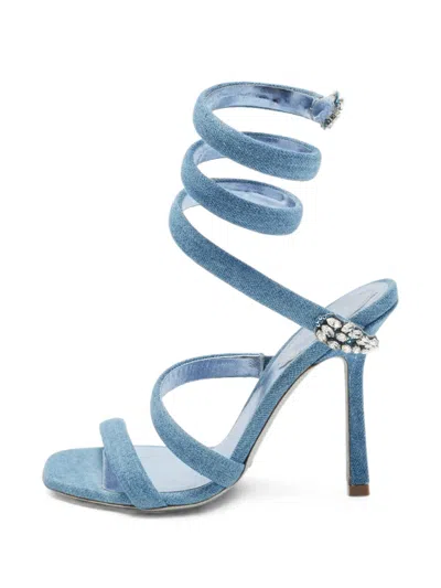 Pre-owned René Caovilla Cleo Crystal-embellished Sandals In Blue