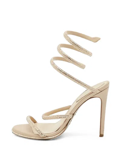 Pre-owned René Caovilla Cleo Crystal-embellished Sandals In Neutrals