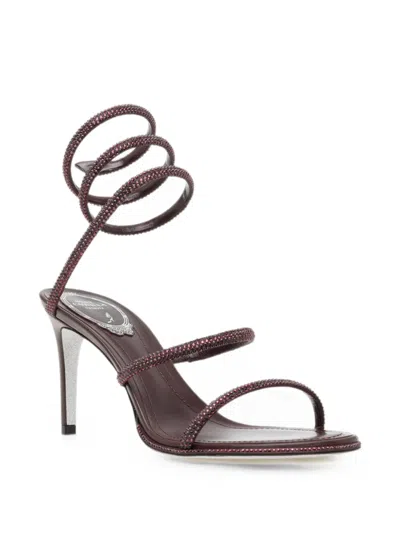 René Caovilla Cleo Crystal-embellished Sandals In Purple