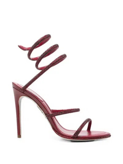 René Caovilla Cleo Crystal-embellished Sandals In Red