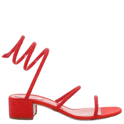 René Caovilla Rene Caovilla Cleo Crystal-embellished Sandals In ["red"]