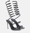 René Caovilla Cleo Embellished Leather Sandals In Black