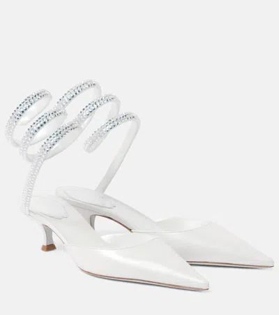 René Caovilla Cleo Embellished Leather Sandals In Silver