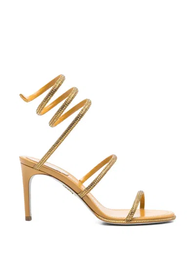 René Caovilla Cleo Embellished Sandals In Yellow