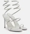 René Caovilla Cleo Embellished Satin Sandals In Gray