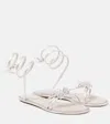 René Caovilla Cleo Embellished Satin Sandals In Pink