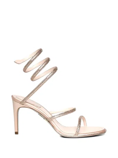 René Caovilla Cleo Embellished Wrap Sandals In Pink