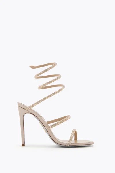 René Caovilla Cleo Gold Sandal 105 In Black