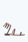René Caovilla Cleo Havana Flat Sandal With Black Crystals 10