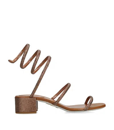 René Caovilla Cleo Heeled Sandals 40 In Brown