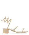 René Caovilla Rene Caovilla Cleo Ankle Strap Embellished Sandals In Beige