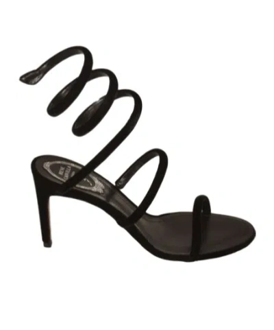 René Caovilla Cleo Heeled Sandals In Black