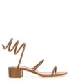 René Caovilla Rene Caovilla Cleo Crystal-embellished Sandals In Brown