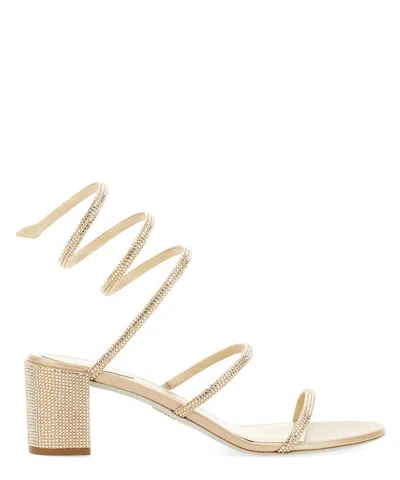 René Caovilla Cleo Heeled Sandals In Gold