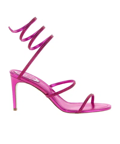 René Caovilla Embellished Ankle Strap Sandals In Pink