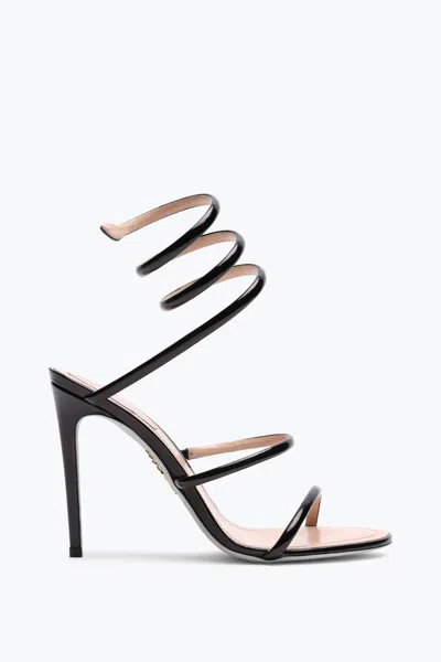 RENÉ CAOVILLA CLEO METALLIC BLACK SANDAL 105