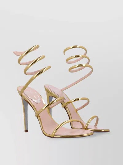 René Caovilla Cleo Metallic Calf Sandals