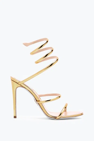 René Caovilla Cleo Metallic Gold Sandal 105