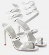 René Caovilla Cleo Metallic Leather Sandals In Silver