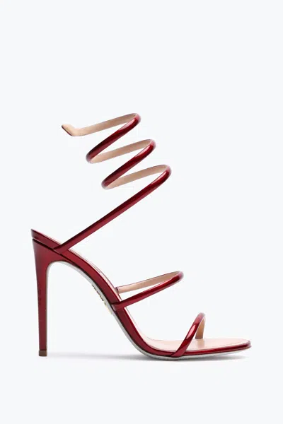 René Caovilla Cleo Metallic Red Sandal 105