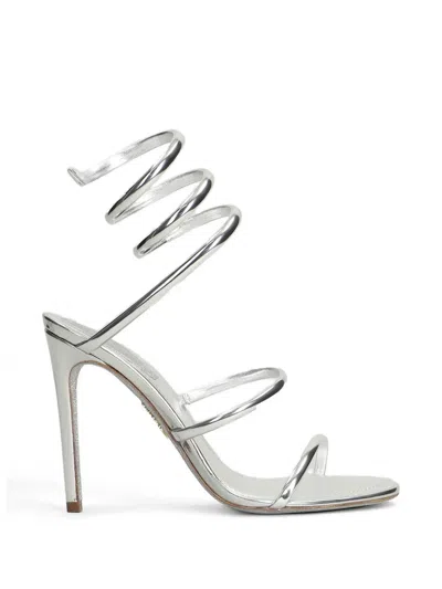 René Caovilla Cleo Metallic Sandals In Silver