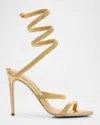 René Caovilla Cleo 105 Trigold Sandals With Serpent-finish In Gold