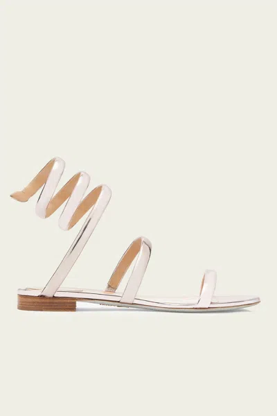René Caovilla Cleo Mirrored Flat Sandal 10 In Rose Gold