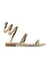 René Caovilla Flat Sandals Rene Caovilla Woman Color Gold In Nude