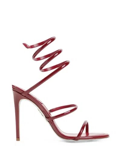 René Caovilla Cleo Patent-leather Sandals In Red