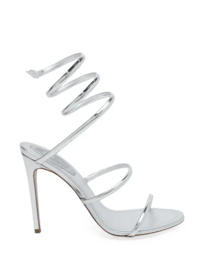 René Caovilla Cleo Pump Heeled Sandals In Silver