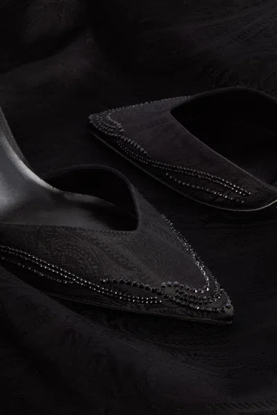René Caovilla Cleo Pump In Black Damask 105