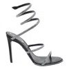 René Caovilla Round Toe High Heel Sandals In Black