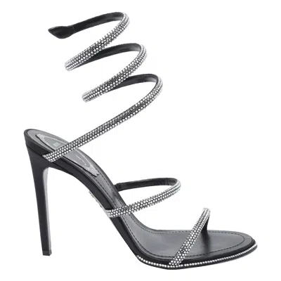 René Caovilla 105mm Rhinestone-embellished Sandals In Black