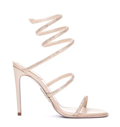 René Caovilla Rene Caovilla Womens Blush Cleo 80 Crystal-embellished Leather Heeled Sandals