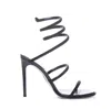 René Caovilla Suede Cleo Sandals 105 In Black