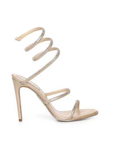 René Caovilla Cleo Pump Sandals In Gold