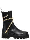 René Caovilla Cleo Leather Snake-wrap Chelsea Booties