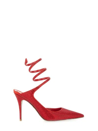 René Caovilla Cleo" Pumps With Crystals In Red