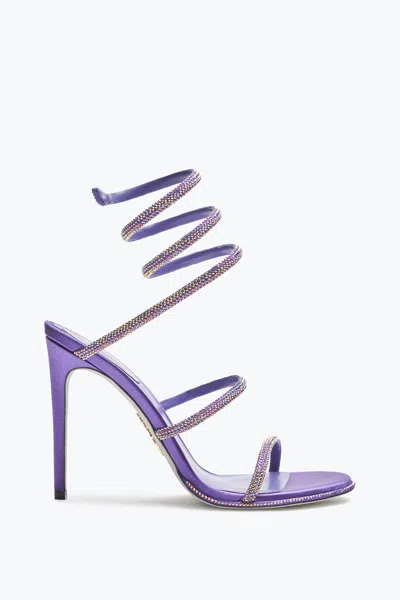 René Caovilla Cleo Purple Sandal With Crystals 105