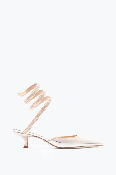 René Caovilla Cleo Rose Gold Pump With Crystals 50
